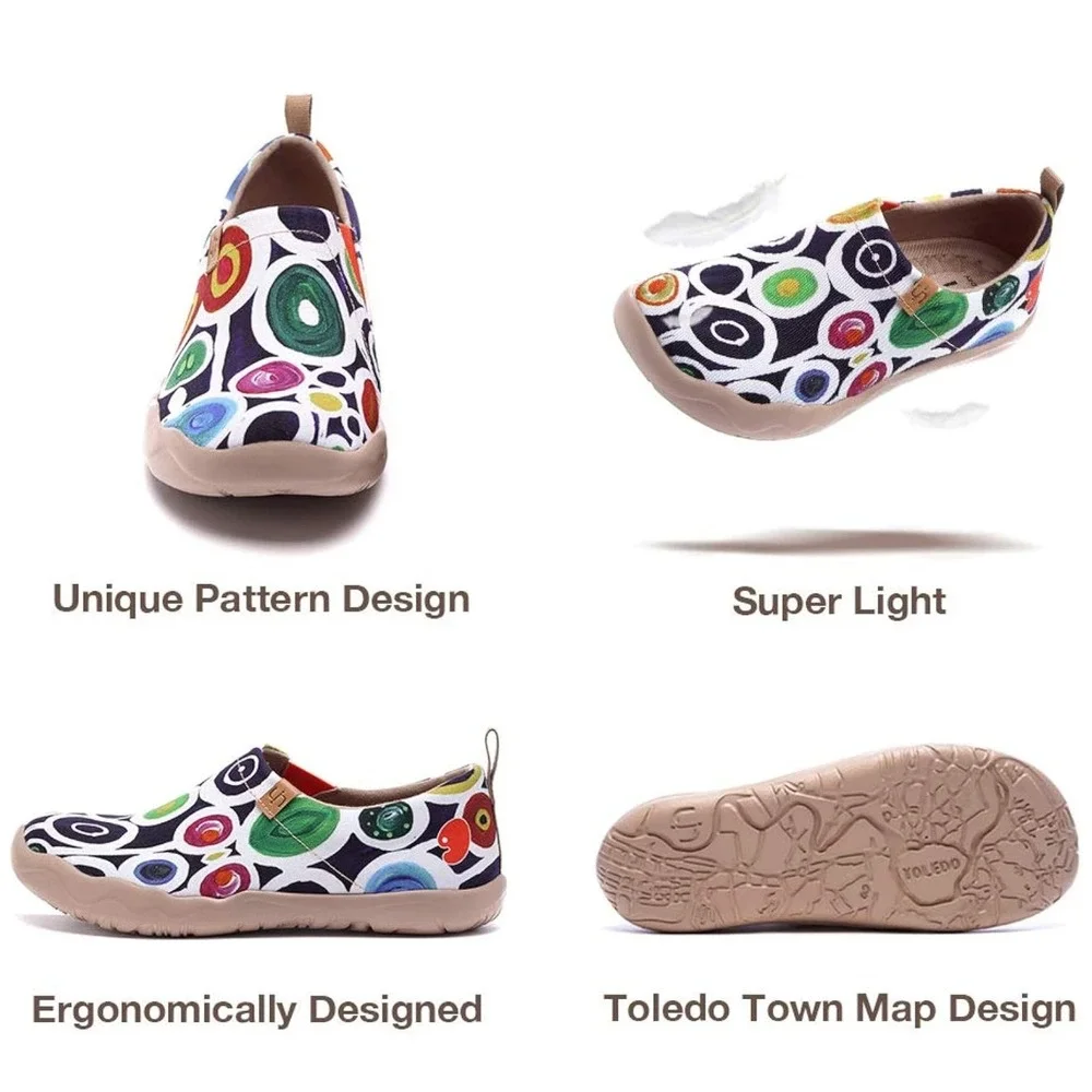 NWOT UIN OOPSY DAISY PRINT ARTISTIC casual slip on walking travel shoe size 10.5 - Picture 2 of 8